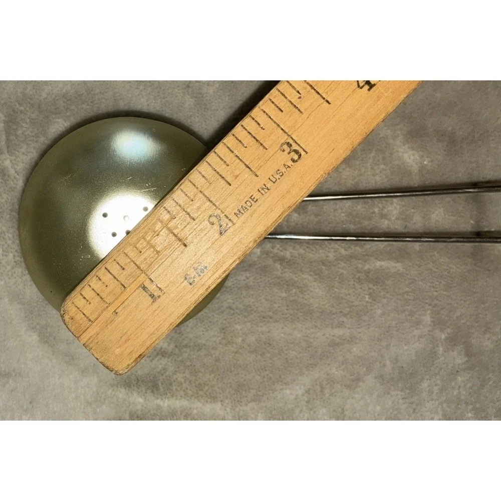 Vintage Metal Tea Strainer Infuser Gold Pot Rest Farmhouse Rustic Cottage *flaw